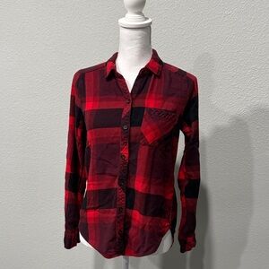 Abercrombie & Fitch Red and Black Checkered Shirt